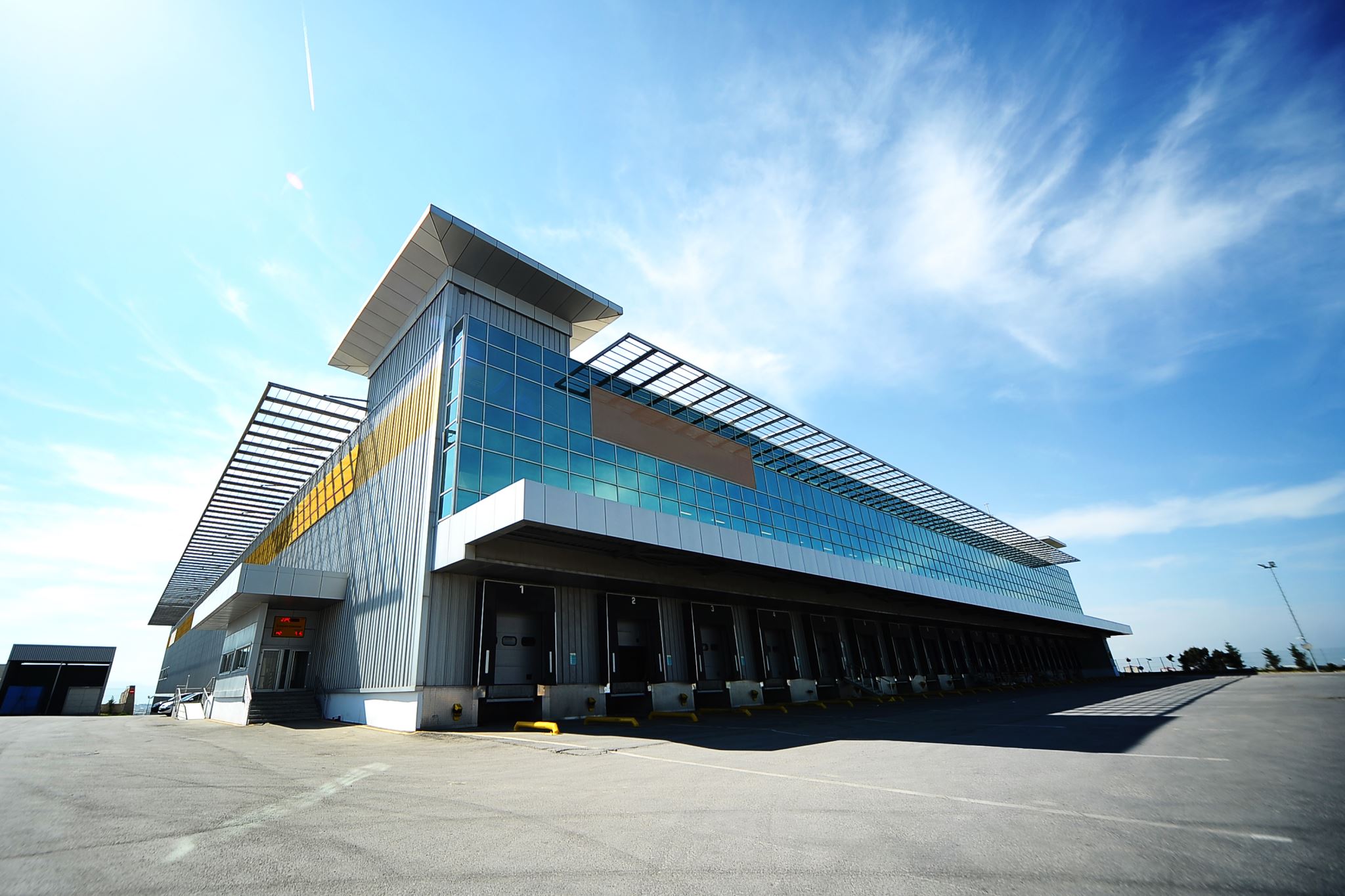 Modern industrial facility with loading bays